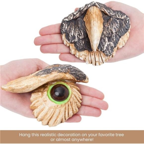 'Owl Face' Tree Hugger - Yard Decoration - Whimsical Tree Sculpture – Outdoor - Picture 4 of 8